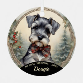 El primer ornamento navideño de Schnauzer Puppy