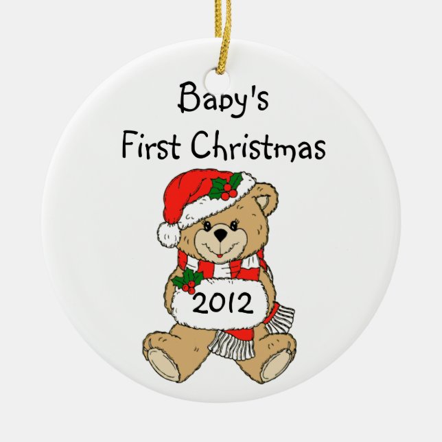 El primer ornamento navideño del bebé 2012 (Frente)