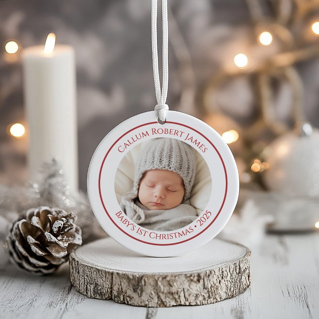 El primer ornamento navideño del bebé 2025 con fot (Subido por el creador)