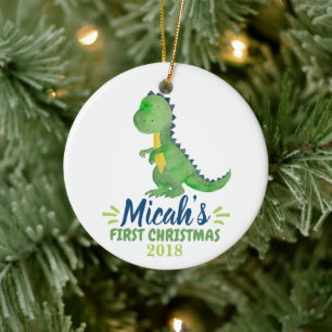 El primer ornamento navideño del bebé de dinosauri