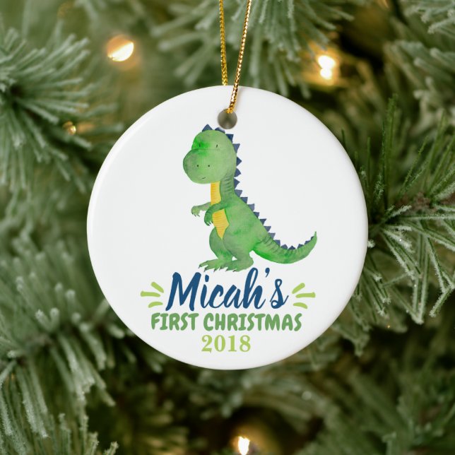 El primer ornamento navideño del bebé de dinosauri (Árbol)