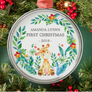 El primer ornamento navideño del bebé de la jirafa