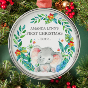El primer ornamento navideño del bebé elefante de 