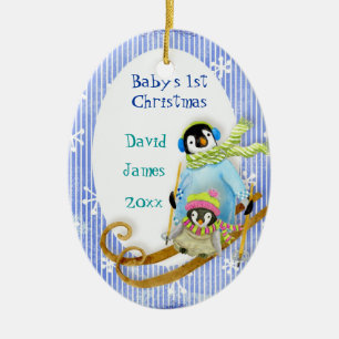 El primer ornamento navideño del bebé pingüino de 
