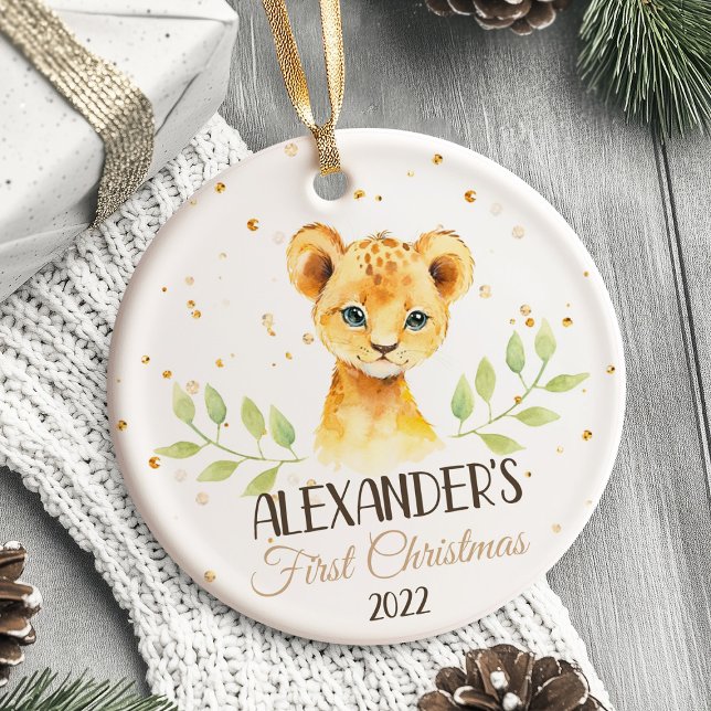 El primer ornamento navideño del bebé Safari (Celebrate your little one’s very first Christmas with this adorable personalized ornament! A perfect)