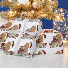 El primer papel de envoltura de Navidad para el be