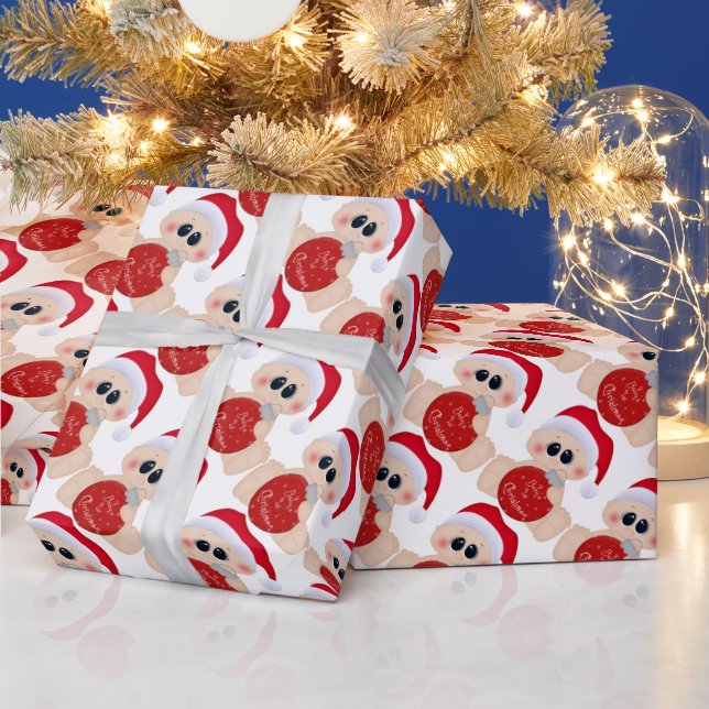 el primer papel de envoltura navideña para bebé (Vacaciones)