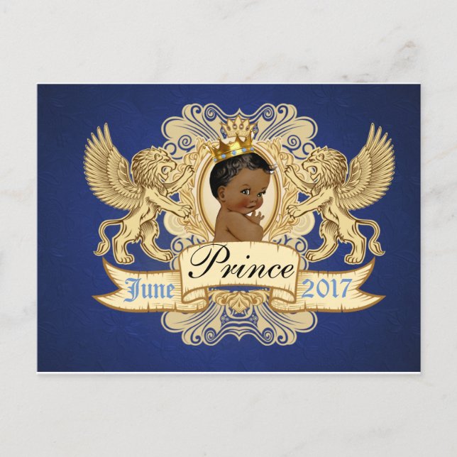 El príncipe africano elegante invitación a la post (Anverso)