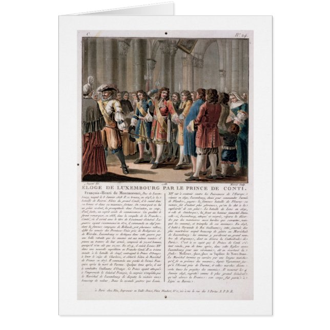 El príncipe de Conti (1664-1709) elogia al duque o (Frente)