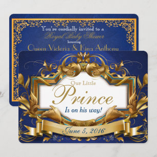 El Príncipe Real Elegante Bebé Invitaciones A La D