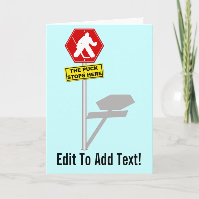 El Puck Se Detiene Aquí, Tarjeta De Saludo De Hock (Anverso)