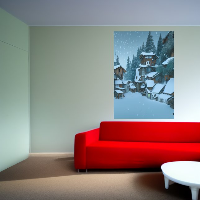 El pueblo de montaña | Poster de arte de IA (Subido por el creador)