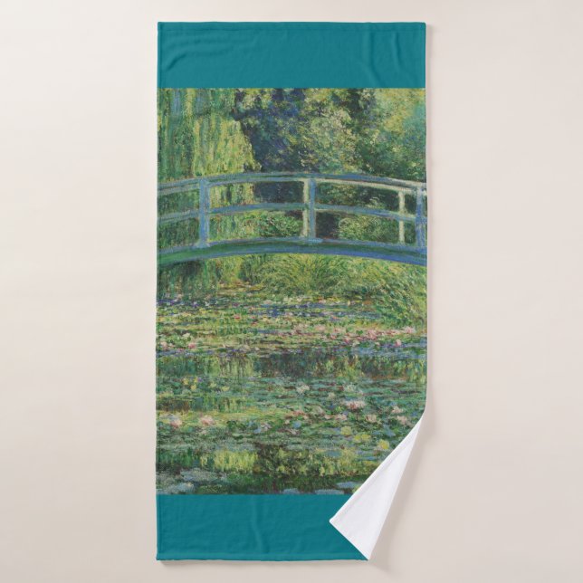 El puente japonés (estanque de lirio-agua), Monet (Toalla de baño)