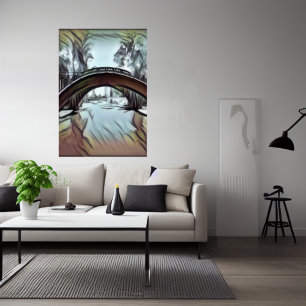 El puente sobre el agua Poster de arte de IA