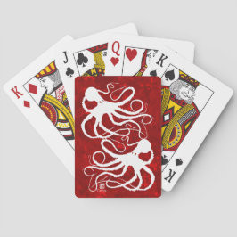 El pulpo de Sybille en rojo - Cartas para jugar en