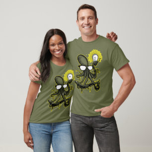 El pulpo inteligente descubre la camiseta eléctric