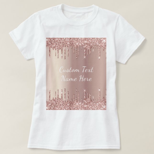 El Purpurina Rosa Gold de Rubor desliza camiseta - (Diseño del anverso)