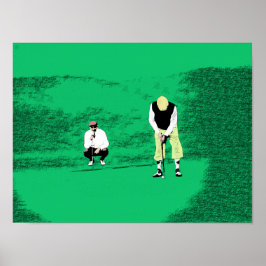 El Putt - Impresión original del arte del golf