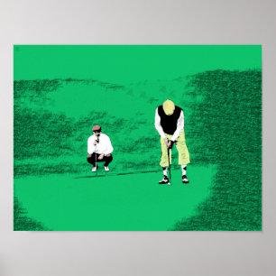 El Putt - Impresión original del arte del golf