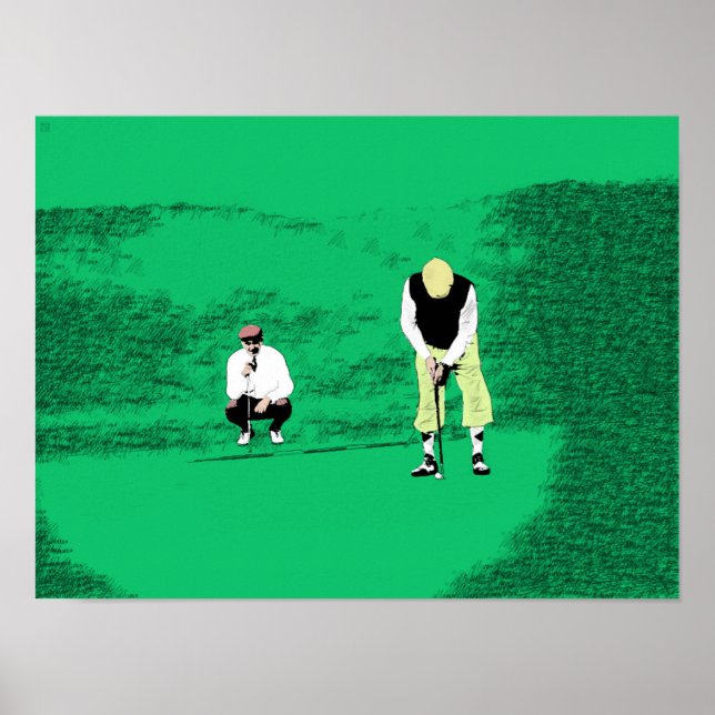 El Putt - Impresión original del arte del golf (Frente)