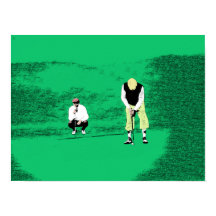 El Putt - Impresión original del arte del golf