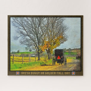 El Puzzle De Jigsaw Amish Buggy El Día De Otoño