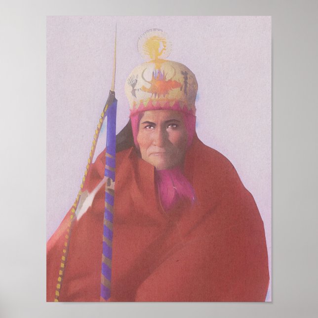 El que levanta la impresión de arte nativo america (Frente)