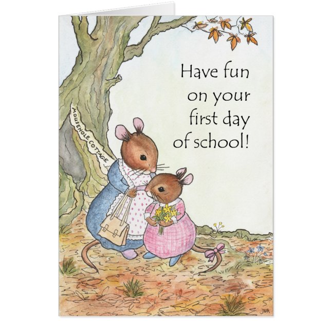 El ratón lindo se divierte el primer día de clases (Frente)