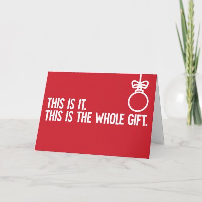 El regalo completo - tarjeta de Navidades divertid (Anverso)