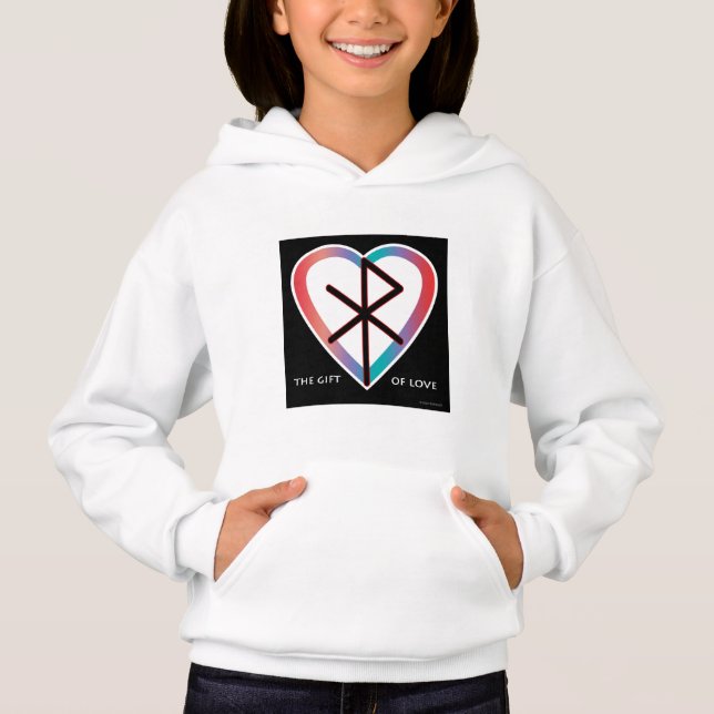 El regalo de amor Bindrune Hoodie (Anverso)