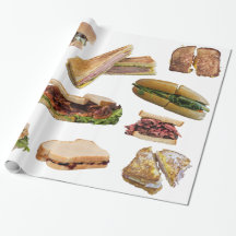El regalo de papel para envolver sándwiches