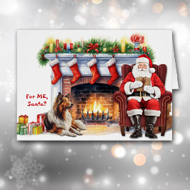 El regalo de Santa Claus Collie Dog Holiday