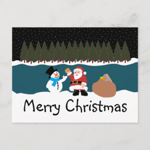 El regalo de Santa María a la postal de Snowman