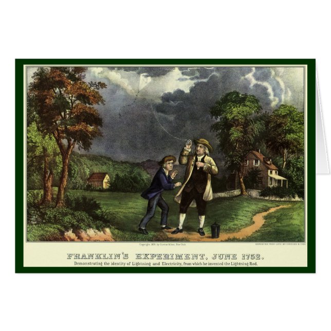 El relámpago de Benjamin Franklin con el experimen (Anverso (Horizontal))