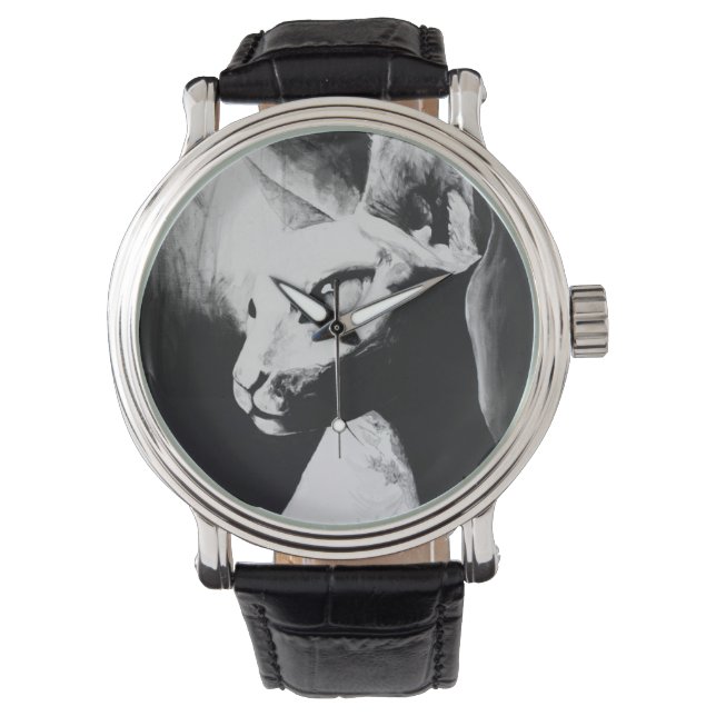 El reloj de arte original de Sphynx Cat Feline (Anverso)