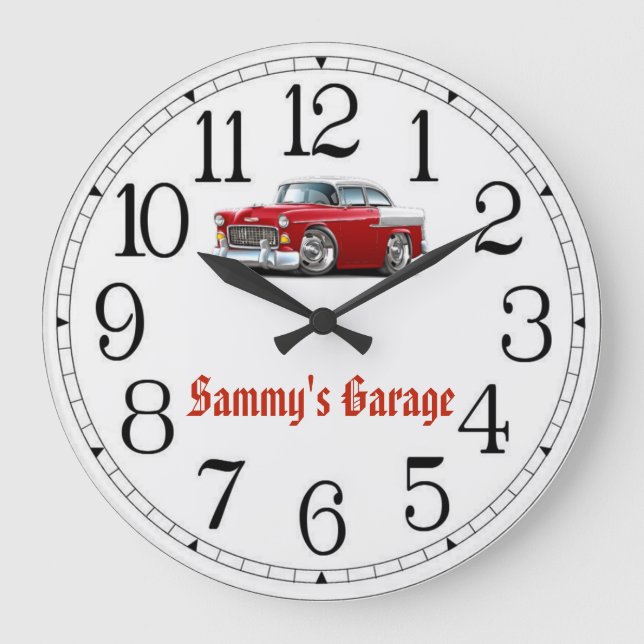 El reloj de auto clásico rojo y blanco de Sammy's  (Anverso)