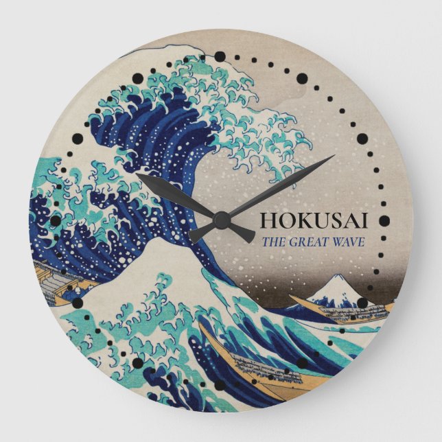 El reloj de la gran pared ondulada de Hokusai (Anverso)