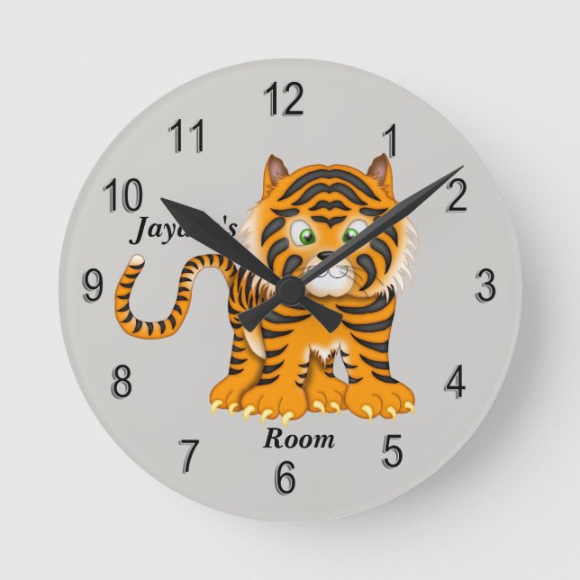 El reloj de los niños cuece el tigre del bebé (Anverso)