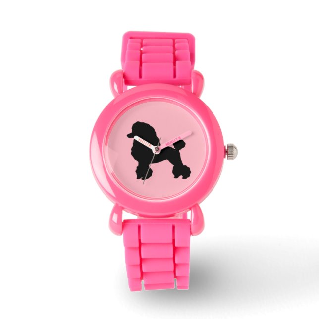 El reloj de niños con falda de caniche rosa de los (Anverso)