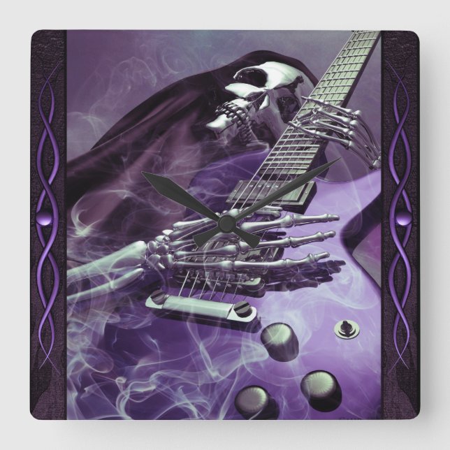 El reloj de pared de guitarra de Grim Reaper (Anverso)