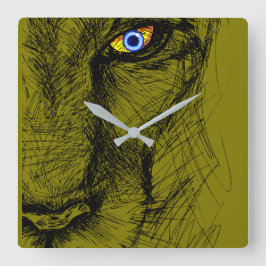 El reloj de pared de la mirada del tigre
