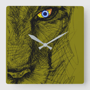 El reloj de pared de la mirada del tigre