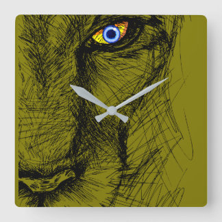 El reloj de pared de la mirada del tigre