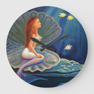 El reloj de pared del arte de la sirena de la