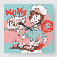 El reloj de pared retro de la panadería de mamá
