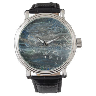 El reloj de pintura abstracta Dreams of the ocean'