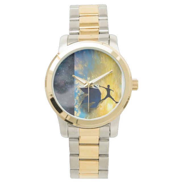 El reloj de pulsera de dos tonos de oro y plateado (Anverso)