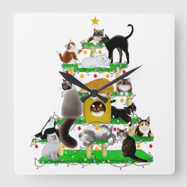 El reloj del árbol del gato de los Navidades (Anverso)