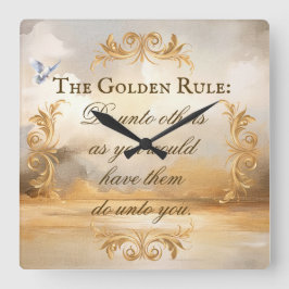 El reloj del muro de la regla de oro