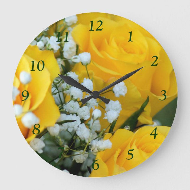 El reloj del rosa amarillo #4 personaliza según lo (Anverso)